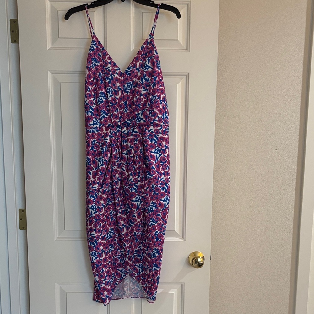 Chelsea28 Pink and Blue Floral Dress